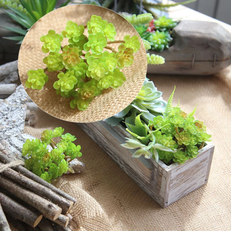 Land Lotus 24 головы пейзаж DIY кустарники Свадебный Сад Искусственный суккулент зеленое украшение миниатюрное мини домашнее искусственное растение