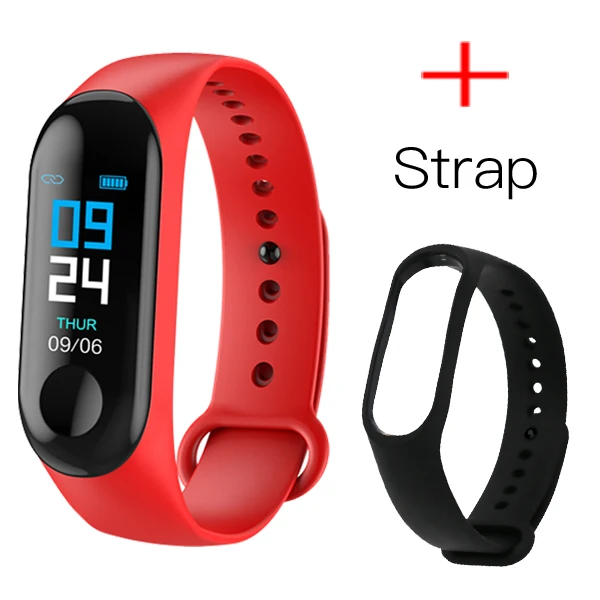 M3x Red Plus Strap MAFAM, умные часы для мужчин и женщин, монитор сердечного ритма, кровяное давление, фитнес-трекер, умные часы, спортивные Смарт-часы, часы для IOS, Android - Color: M3x Red Plus Strap