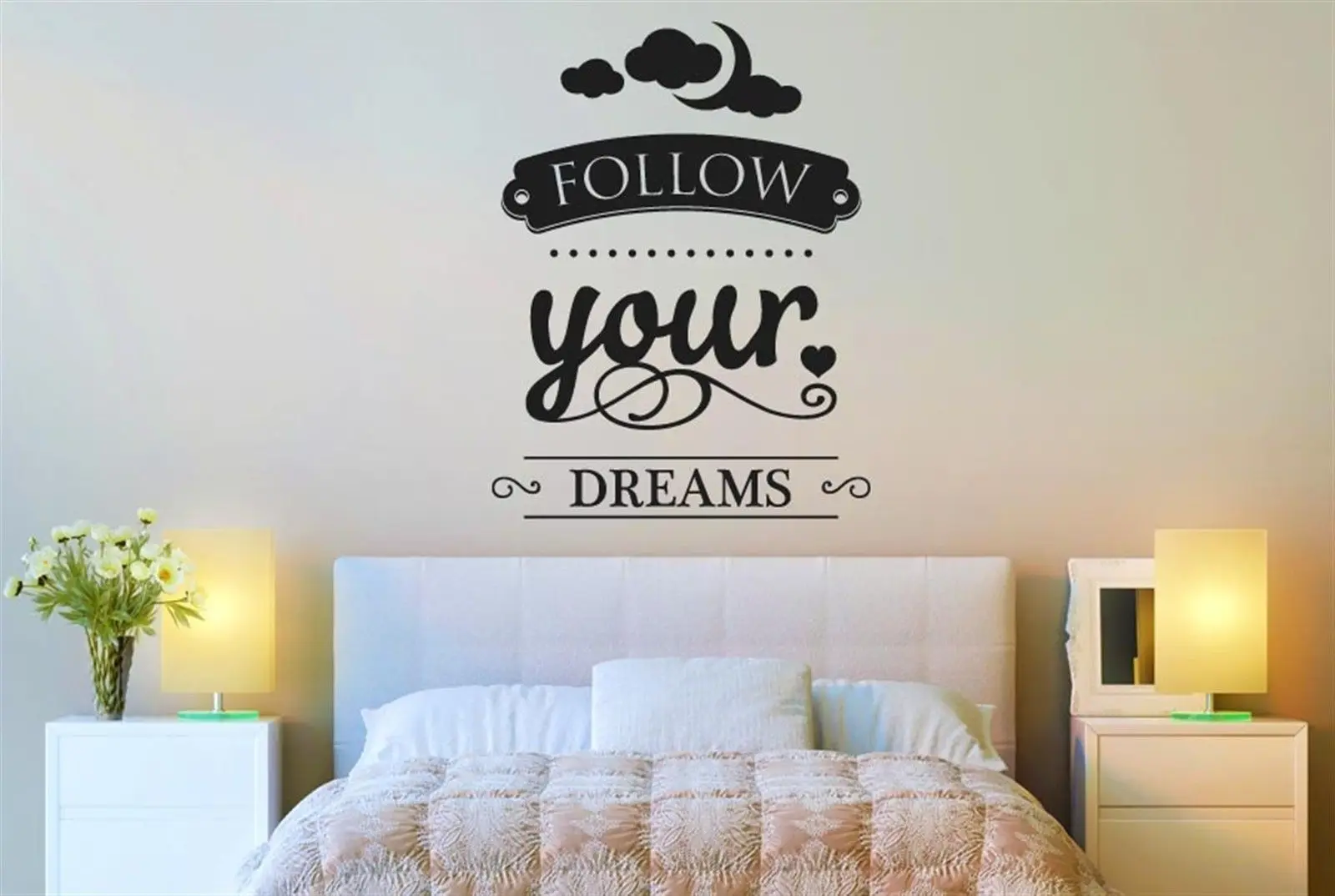 

Q015 Hot Follow Your Dreams Wall Stickers Decals Art Quotes sticker for kids room free shipping