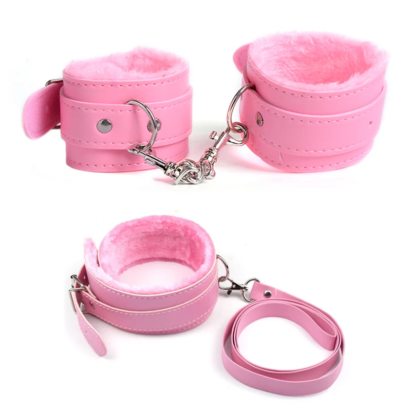 Сексуальный регулируемый искусственная кожа раб воротник с наручники БДСМ