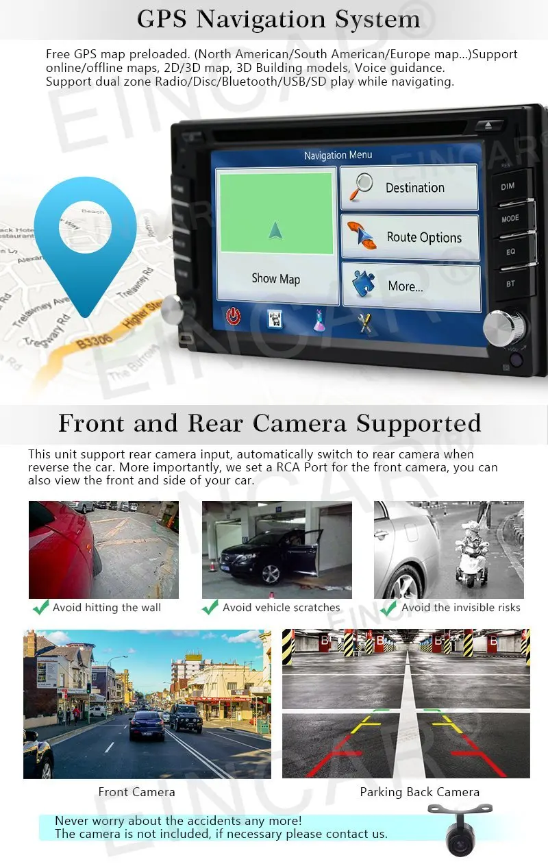 Камера + Android 6 0 2din автомобильный DVD диктофон плеер стерео gps навигационный