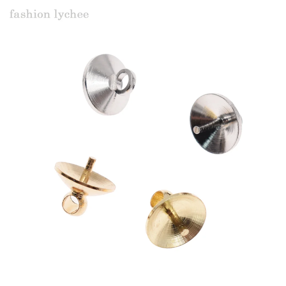 

fashion lychee 50pcs High Quality Copper Bead Cap For Women Necklace Ear Hook Jewelry DIY Making Accessories
