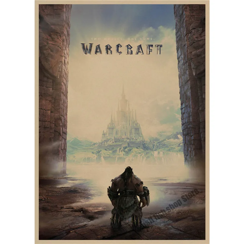 Warcraft ретро плакат, крафт-бумага, бумага для бара, кафе, домашний декор, настенная роспись