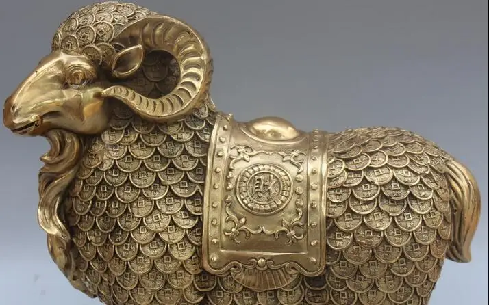 12 &quotотмечены китайский бронзовый медь фэншуй животного богатство денежная