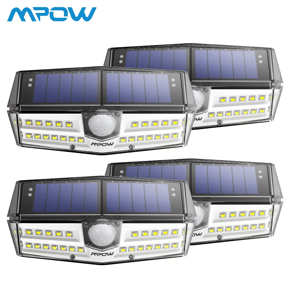 4 шт. в упаковке Mpow 30 светодиодный датчик движения солнечный светильник IPX6+ настенный светильник 120 широкоугольный датчик наружный светильник s Luz Солнечный светодиодный Para наружный