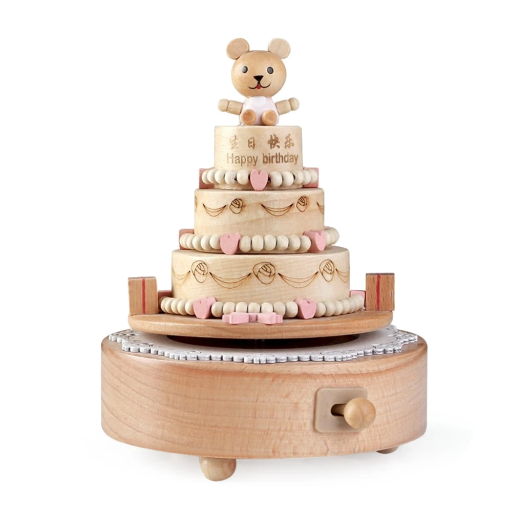 Вращающийся Сладкий Торт деревянная музыкальная шкатулка игрушка украшение