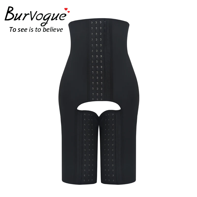 Burvogue женское латексное белье с высокой талией, стальными косточками, Корректирующее белье, подтягивающее тело, формирователь размера плюс крючок для брюк, Утягивающие трусики