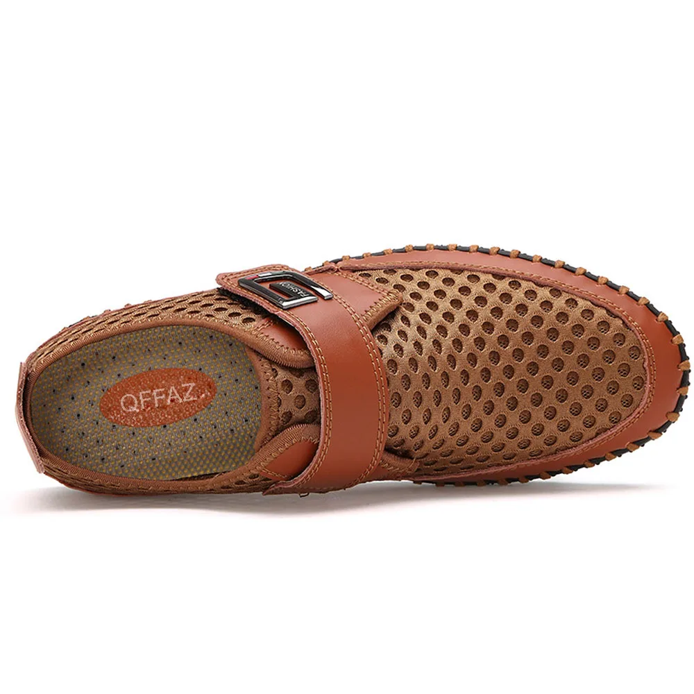 QFFAZ 2018 New Men Casual Shoes Summer Mesh Brand Fashion Man Comfortable Breathable Loafers Soft | Обувь