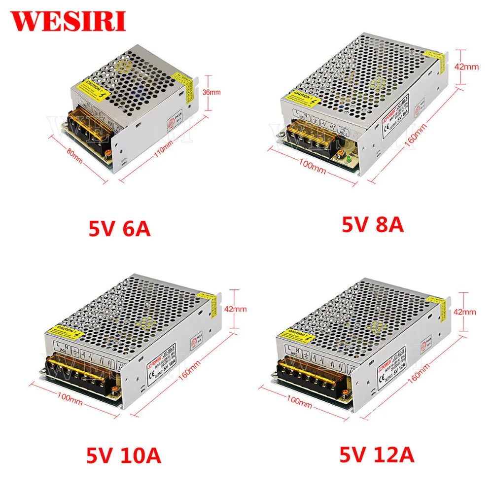 Светодиодный блок питания для трансформеров WS2812B WS2801 SK6812 SK9822 APA102 DC5V