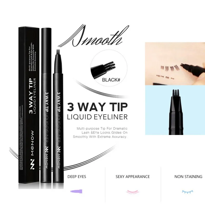 Тройничного подводка-фломастер Водонепроницаемый и постоянный Liquid Eye Liner