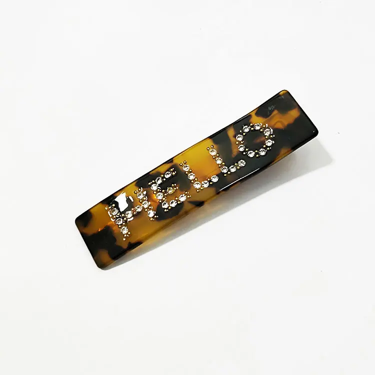 5 HZ Япония Новинка ацетат зажим для волос милые прямоугольные геометрические заколки стразы аксессуары для волос для женщин вечерние и свадебные - Цвет: 5