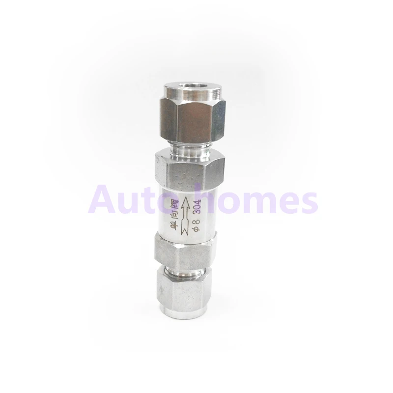check valve SS304 stainless steel 3 6 8 10mm 1/8&quot 1/4&quot 3/8&quot 1/2&quot hard tube high pressure acid-proof one-way |