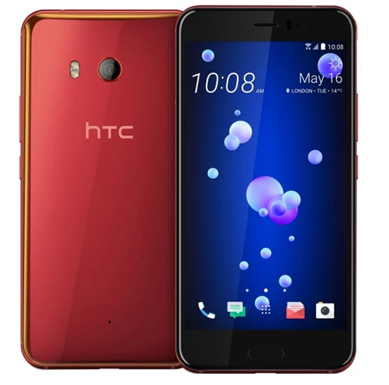 Red Разблокированный htc U11 GSM 3g 4G 4 ГБ ОЗУ 64 Гб ПЗУ отпечаток пальца NFC Android мобильный телефон Восьмиядерный 5," 12 МП и 16 Мп wifi gps - Color: Red