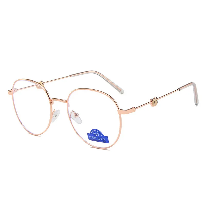 4 Elbru Ultralight Anti-blue Light Clear Lens Glasses Frame Women&Men Metal Frame Computer Eyeglasses Anti Glare Fake Glasses - Frame Color: 4