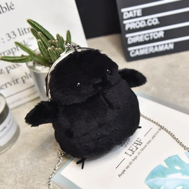 Маленькая маленькая плечевая сумка на цепочке с пряжкой Annimal Chick мягкая игрушка