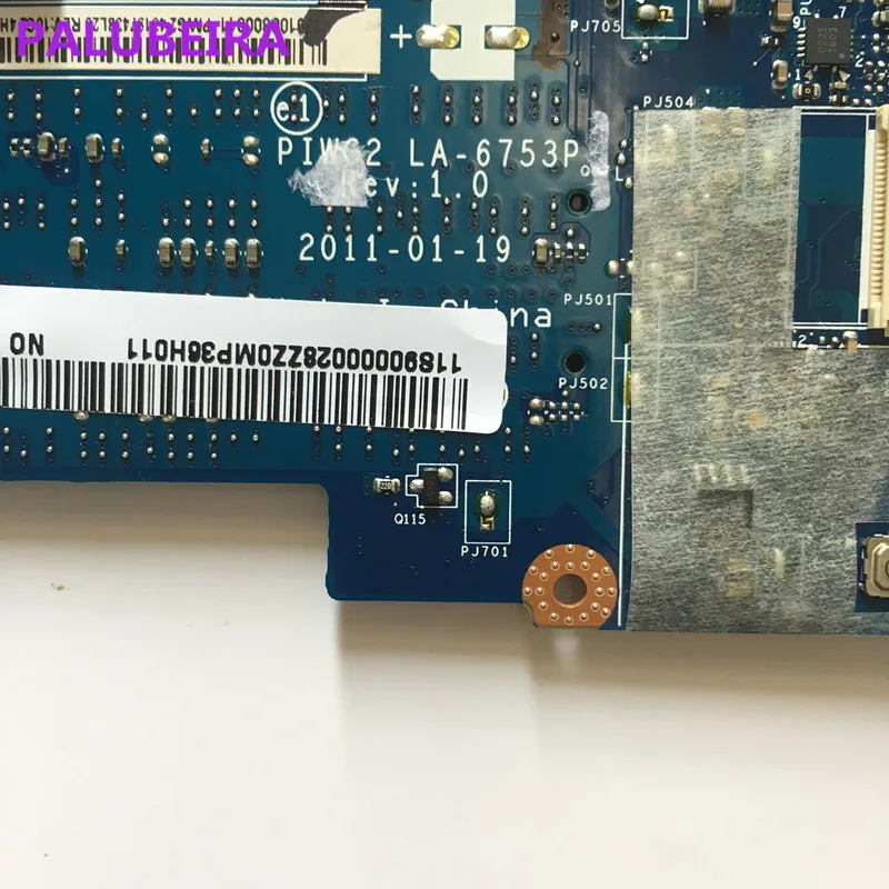 PALUBEIRA Бесплатная доставка Для Lenovo G570 Loptop материнская плата DDR3 PIWG2 LA 6753P 100%