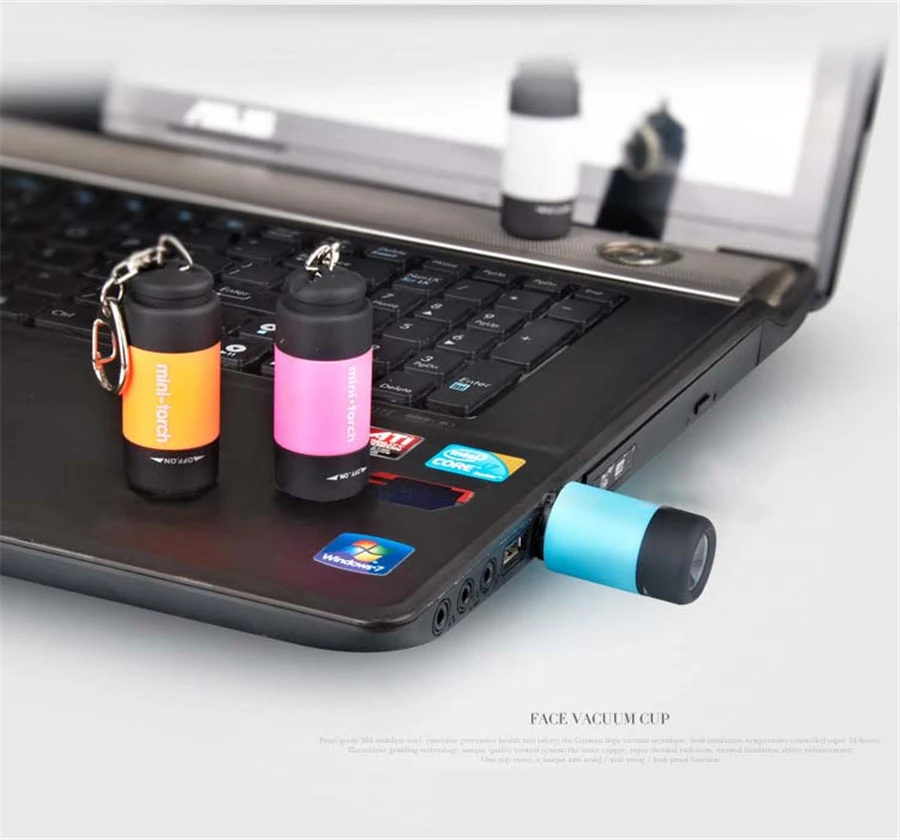 5 шт./лот портативный мини фонарик брелок USB Перезаряжаемый Карманный лампа