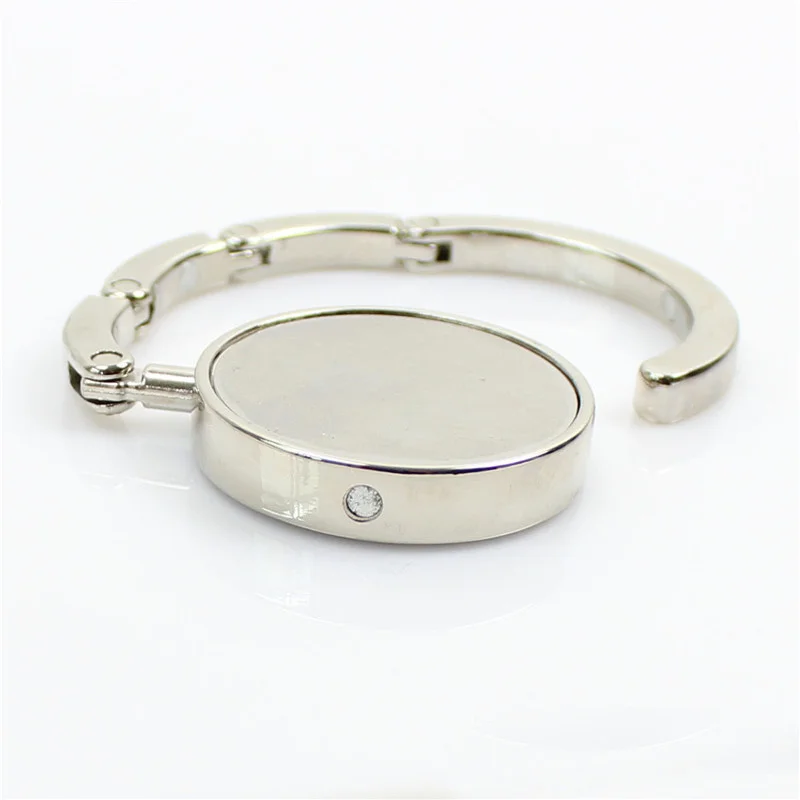 

New 1pc Portable Folding Rhinestone Crystal Alloy Handbag Bag Cloth Practical Hanger Robe Hook Holder Hot Sale