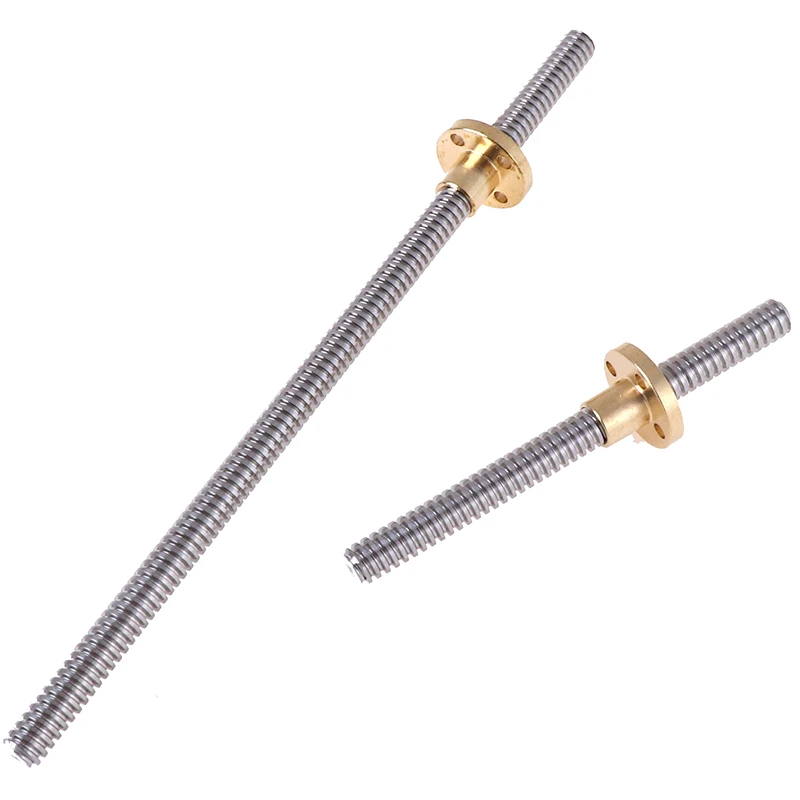 

1PC 3D Printer T8x2 Lead Screw 100-500mm Trapezoidal Acme Rod+Anti-backlash Nut Tool Parts