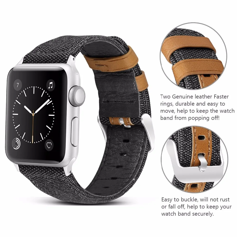 Чехол для Apple Watch 40 44 кожаный ремешок 42 38 мм iWatch серии 4 3 2 1 Винтаж Натуральная Edition