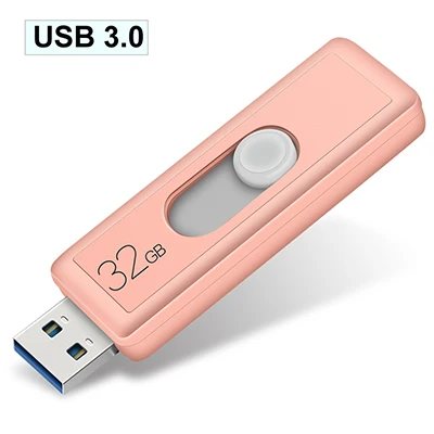 Rose Gold Супер скорость USB 3,0 128 ГБ USB флэш-накопитель Push And Pull Флешка 3,0 64 ГБ флеш-накопитель 32 ГБ реальная емкость U Stick Прямая поставка - Цвет: Rose Gold