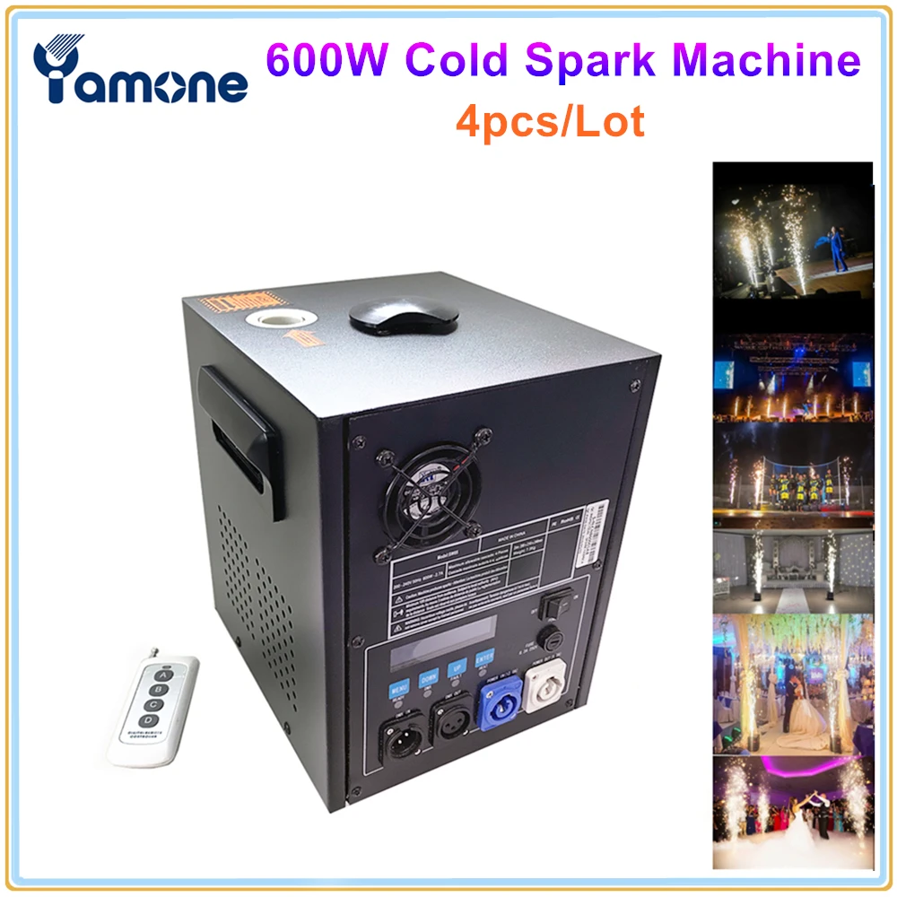 

4pcs/Lot With 4In1 Flight Case Stage Cold Firework Machine 600w Cold Flame DMX and Remote Spark Wedding Fountain Equipment