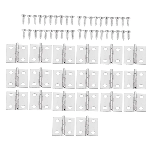 20Pcs Vintage Door Cabinet Mini Hinges 4 Holes Decor Jewelry Wood Boxes Luggage Furniture Decoration 18*16mm Silver/Gold | Обустройство