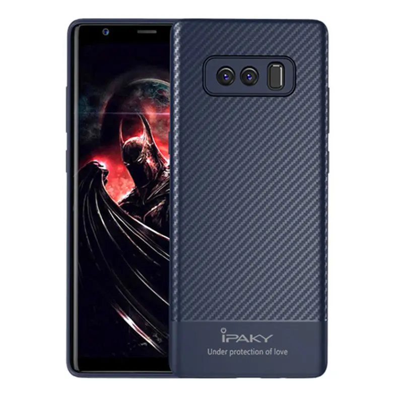 Чехол для Samsung Note 8 IPAKY S9 S8 S10 Plus из углеродного волокна Гибридный Силиконовый