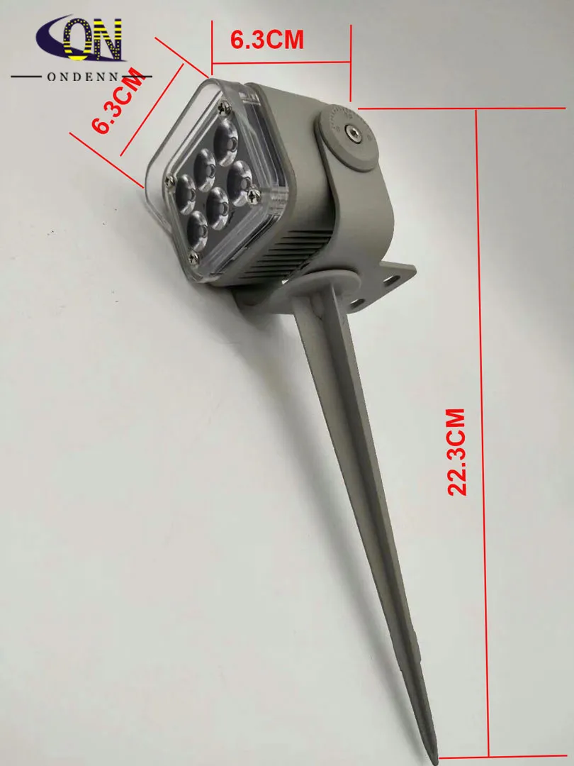 Grey With Base Водонепроницаемый светодиодный светильник для газона 110 В 220 в 12 В наружный Точечный светильник освещение внутри помещения и на улице Настенные светильники Спайк прожектор для садового пути - Испускаемый цвет: Grey With Base