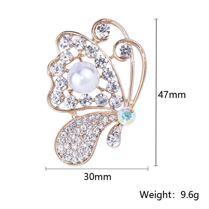 Броши-бабочки Стразы для женщин элегантные с кристаллами винтажные модные