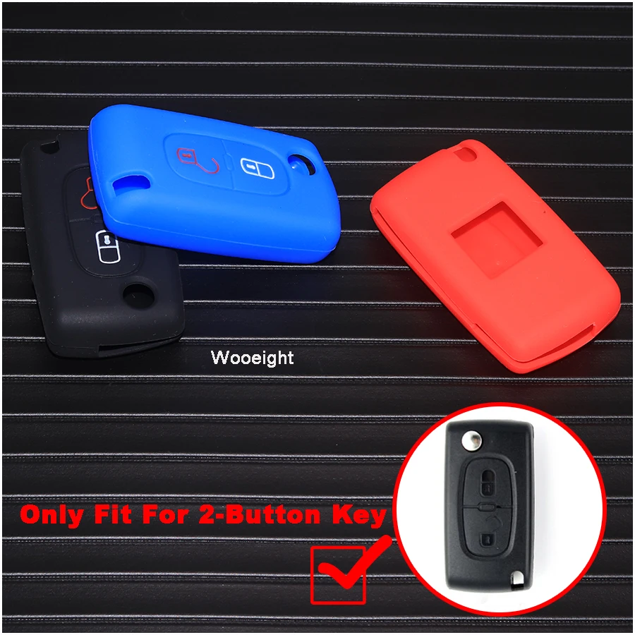 Wooeight 2-кнопочный флип-чехол для Peugeot 207 307 308 407 408 Citrone C2 C3 C4 C5 | Автомобили и мотоциклы