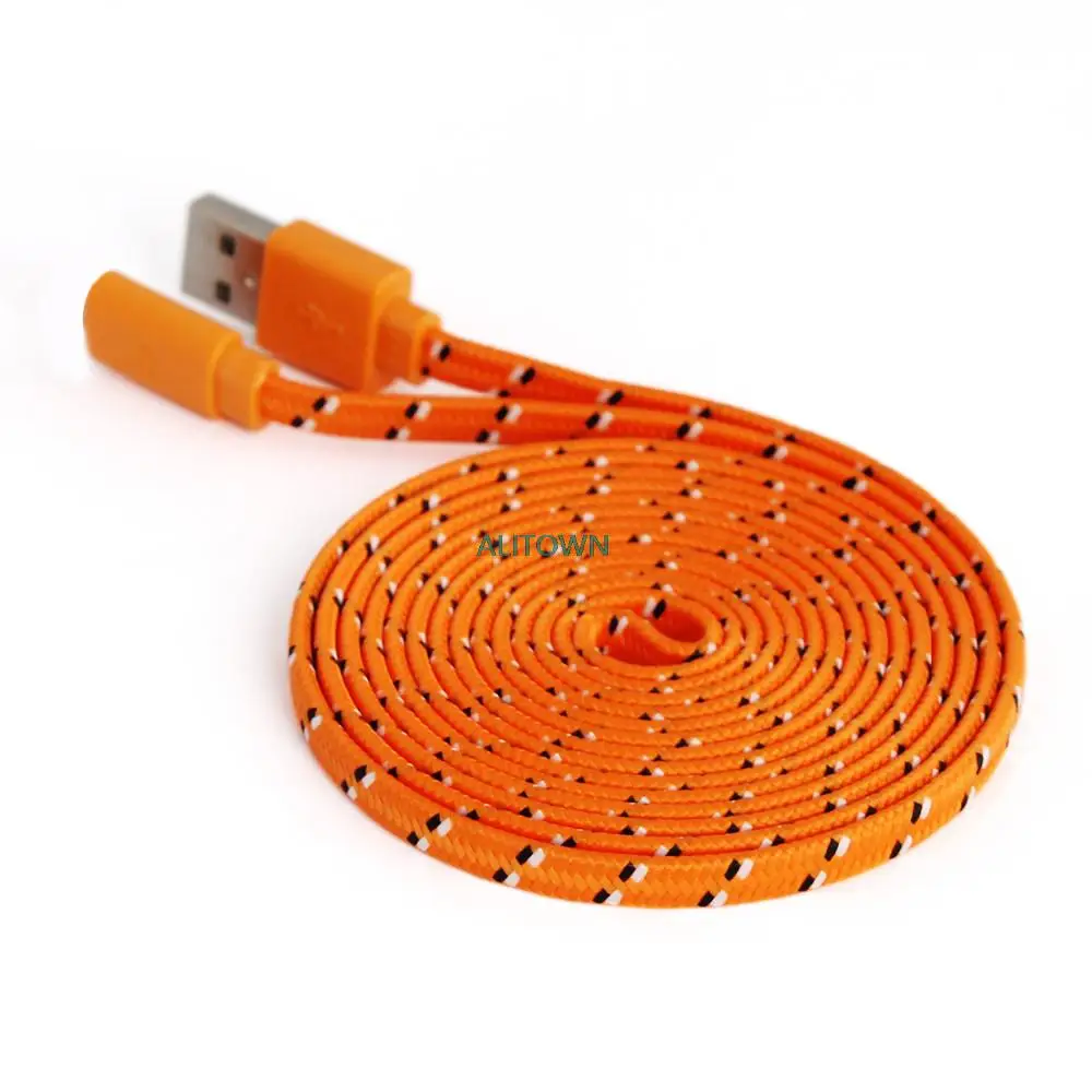 Бесплатная Доставка 1000 Шт./лот 2 Метров Плетеный 8Pin USB Плоским Кабель Зарядного