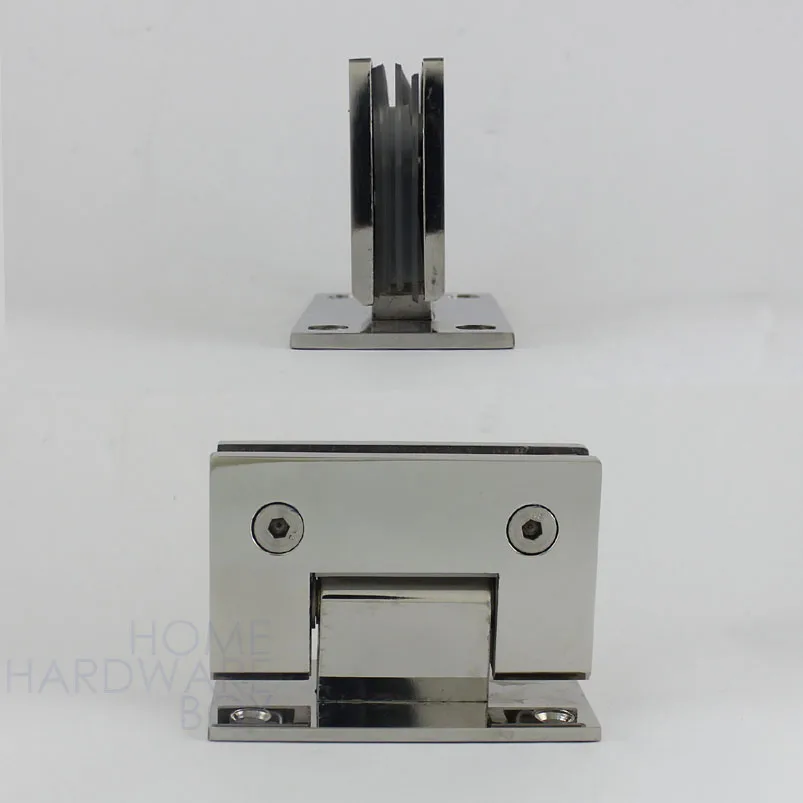 Пара Стекло Душ дверных петель Chrome полированная от стены до стекла Бескаркасных