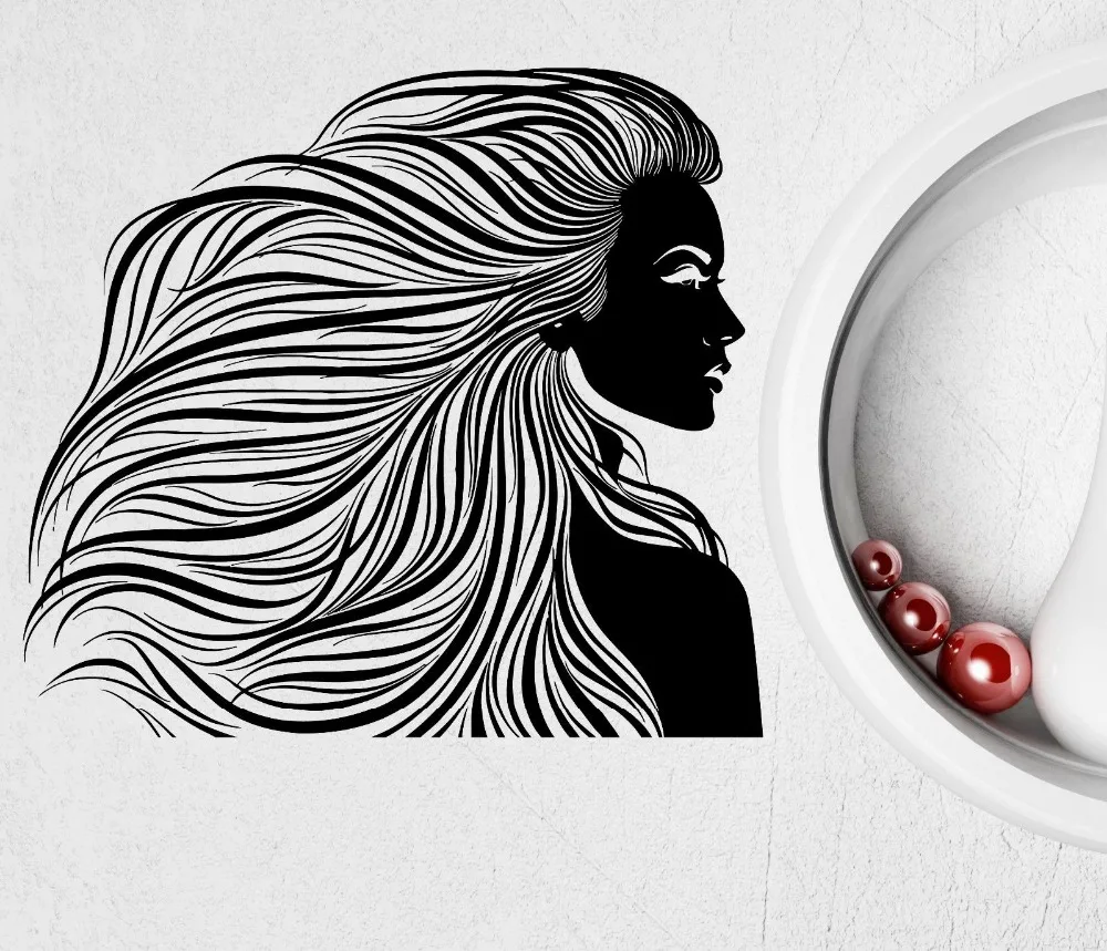 Наклейка на стену большого размера для парикмахерской салона красоты прическа