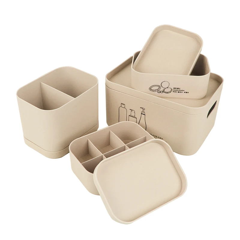 beige 4 шт./компл. макияж органайзер для косметики коробка для хранения ювелирных изделий Организатор Пластик коробка ящик для посуды для Планшеты - Цвет: beige