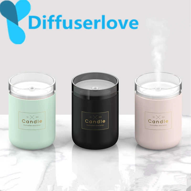 Diffuserlove 280 мл увлажнитель воздуха свеча Романтический мягкий светильник USB диффузор эфирного масла USB очиститель Арома анион тумана