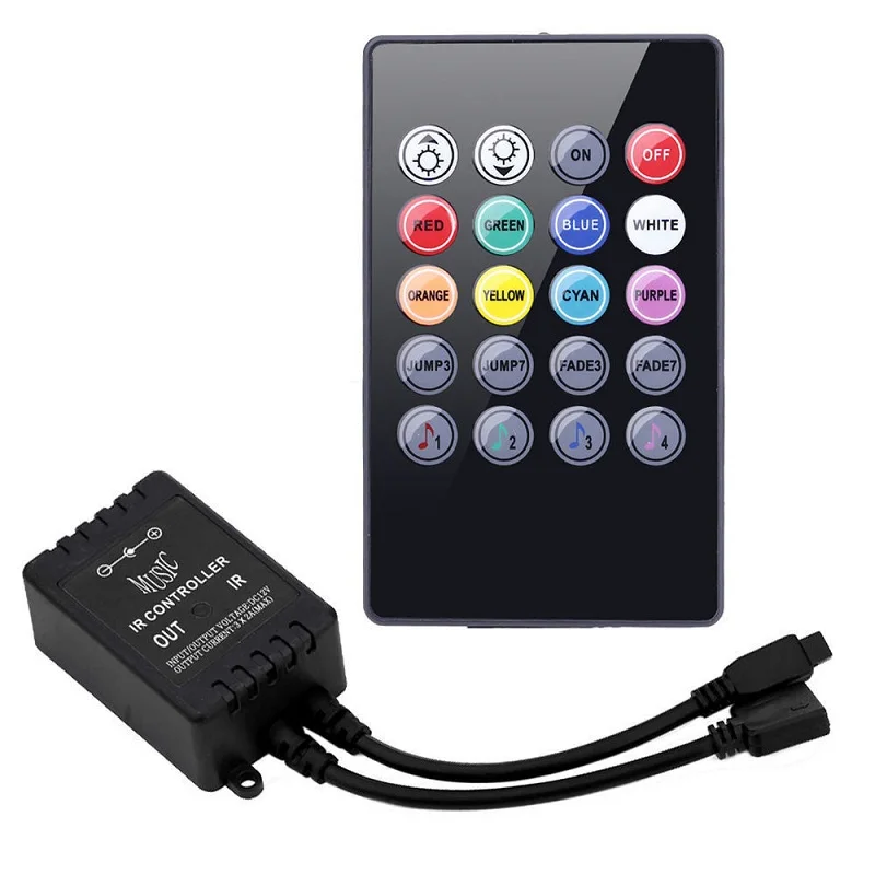 20 Keys Music Voice Sensor Controller Sound IR Remote Control Practical Home Party RGB 3528 5050 LED Strip light Controllers | Освещение