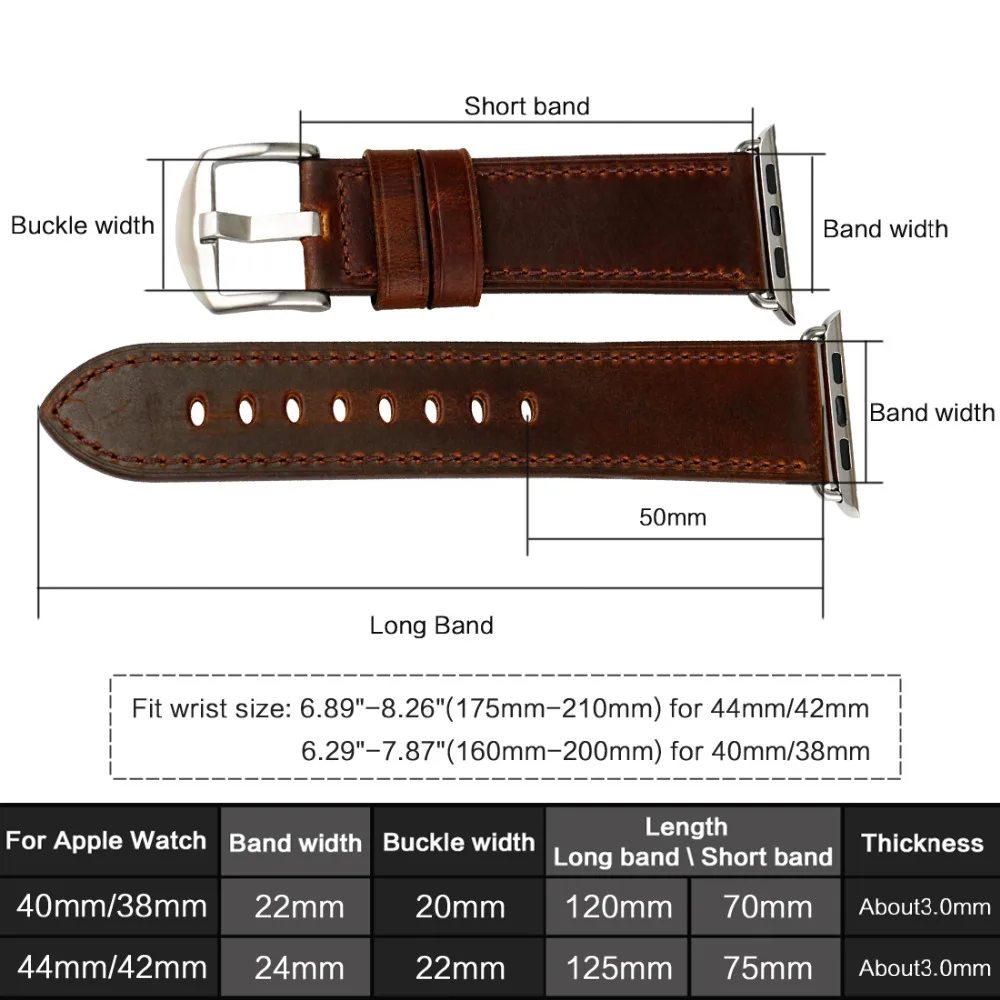 MAIKES для Apple Watch ремешок 44 мм 40 аксессуары часов из натуральной кожи браслеты iwatch