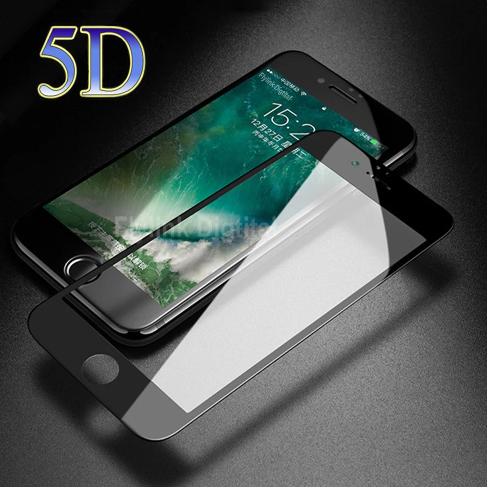 5D Protection Tempered Glass On For iPhone 6s 6 7 Full Cover Edge Screen Protector The s 8 Plus Film | Мобильные телефоны и