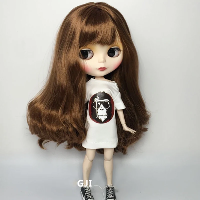 1 шт. модная длинная футболка с котом белая обезьяной для Blyth Azone Licca Barbis Kurhn 1/6