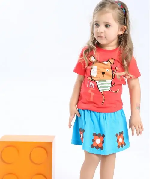 Little maven 2017 новый летний девочка одежды бабочка печати хлопок карманный мини Линии