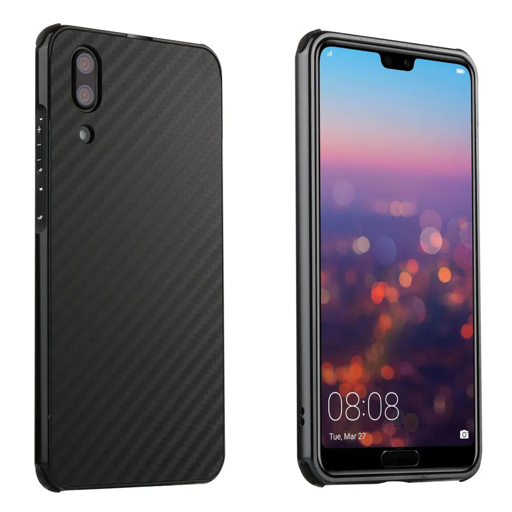 Роскошный алюминиевый бампер для Huawei P20 Жесткий ПК задняя крышка металлический