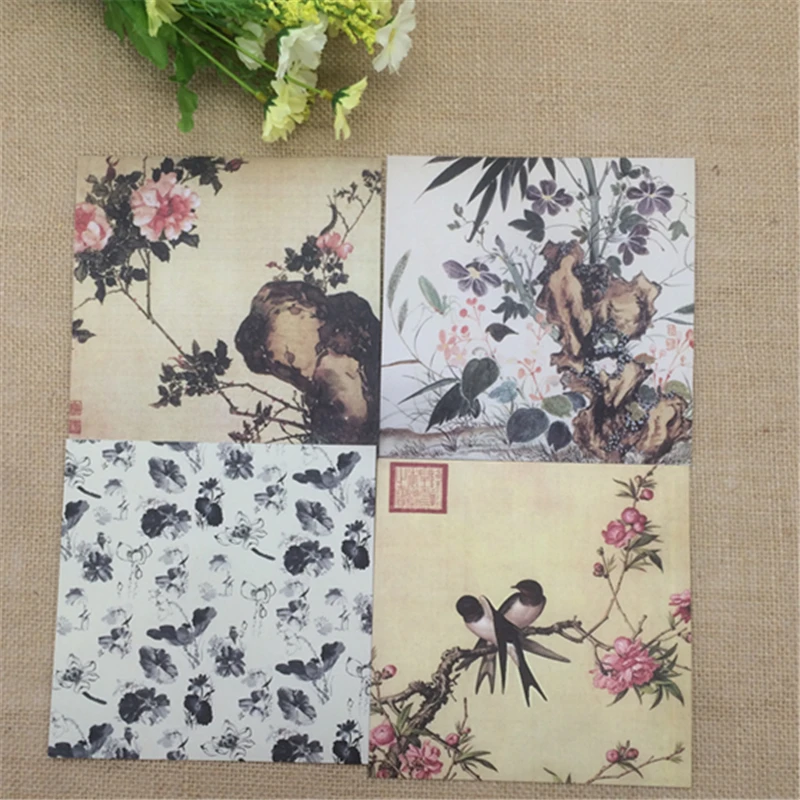 24 листа китайские картины подложки для скрапбукинга бумажные оригами карточки