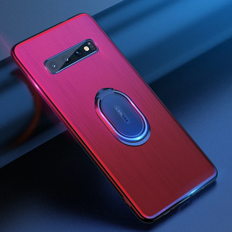 Чехол для Samsung Galaxy S10e мягкая искусственная кожа подставка с магнитным кольцом
