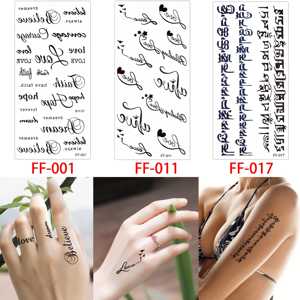 Яркие годы 3 шт./лот временная наклейка с буквами татуировка в виде цветка лотоса