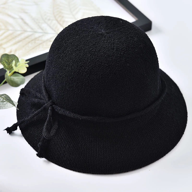 

HT1585 2018 New Fashion Women Summer Hats Solid Plain Breathable Female Panama Bucket Hats Ladies Wide Brim Beach Sun Hats