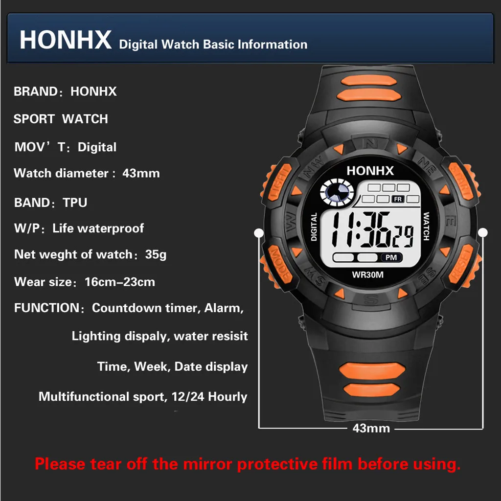 HONHX мужские часы 2019 Мужские Аналоговые Цифровые армейские спортивные