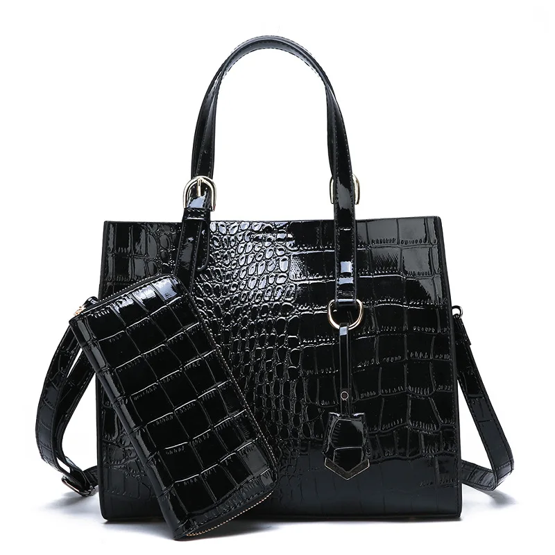 

New Fashion Alligator Women Handbags European Design Leather Ladies Shoulder Bags Female Girl Brand Luxury Crossbody Bag 2 Pcs
