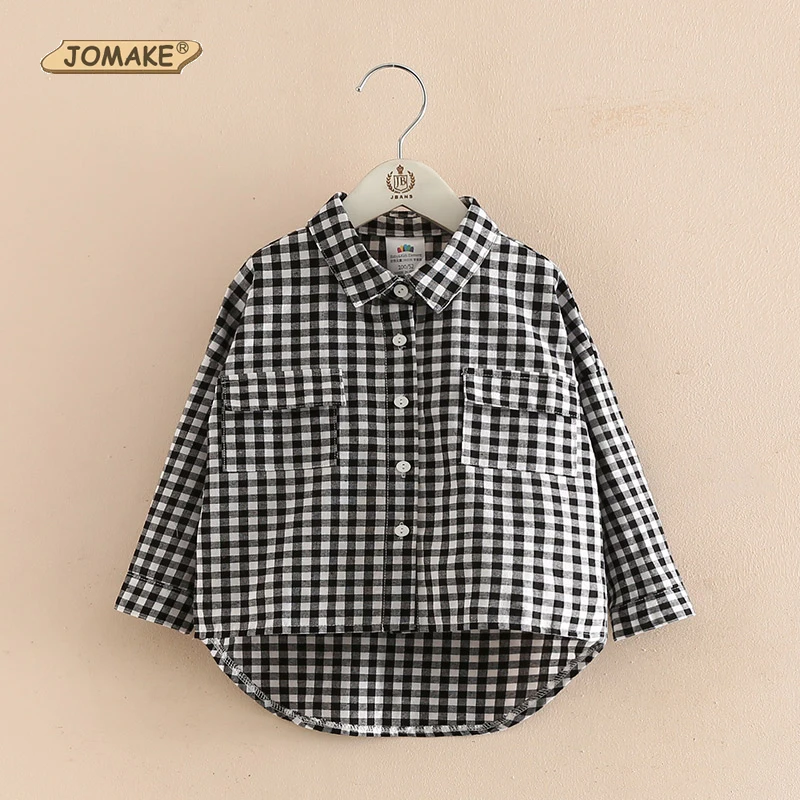 Блузки для девочек классические черный и красный цвета в полоску Детские рубашки