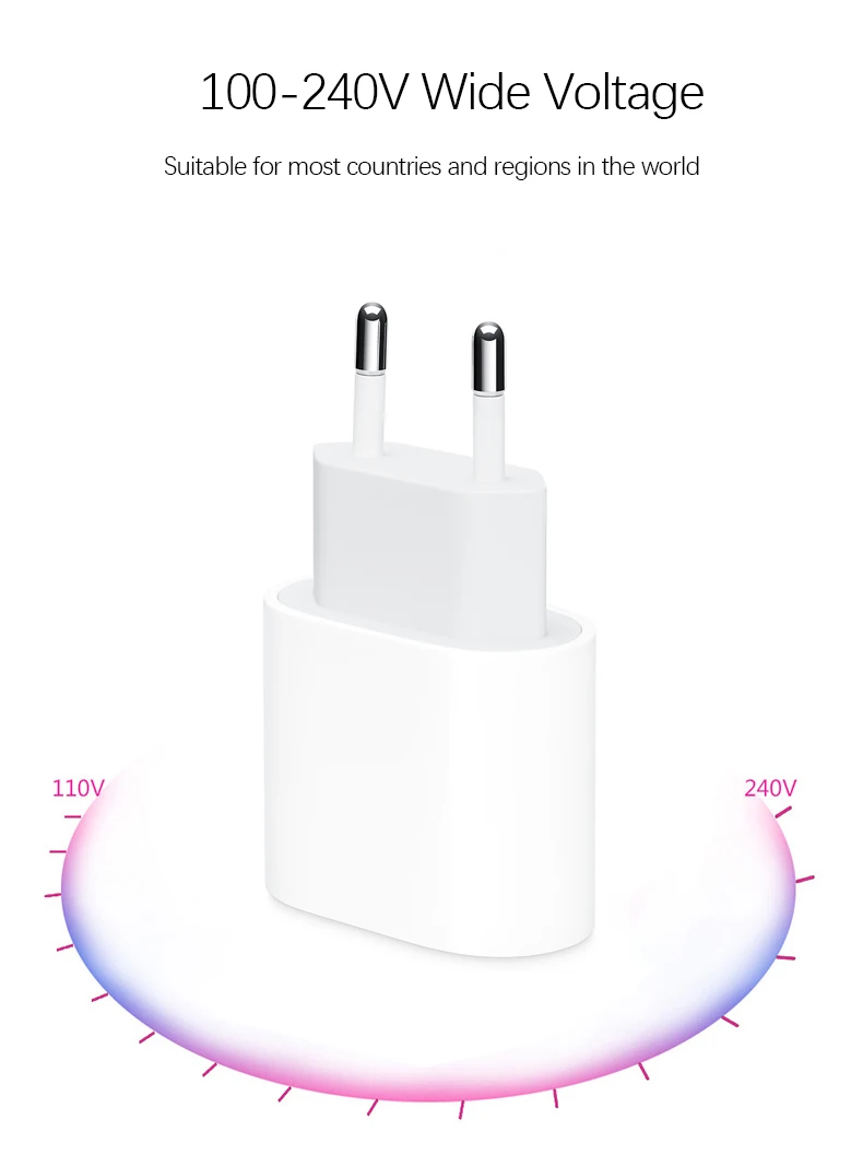 Оригинальное быстрое зарядное устройство 18 Вт PD для Apple iPhone 8 Plus XR XS Max, подлинный usb type-C, адаптер для быстрой зарядки